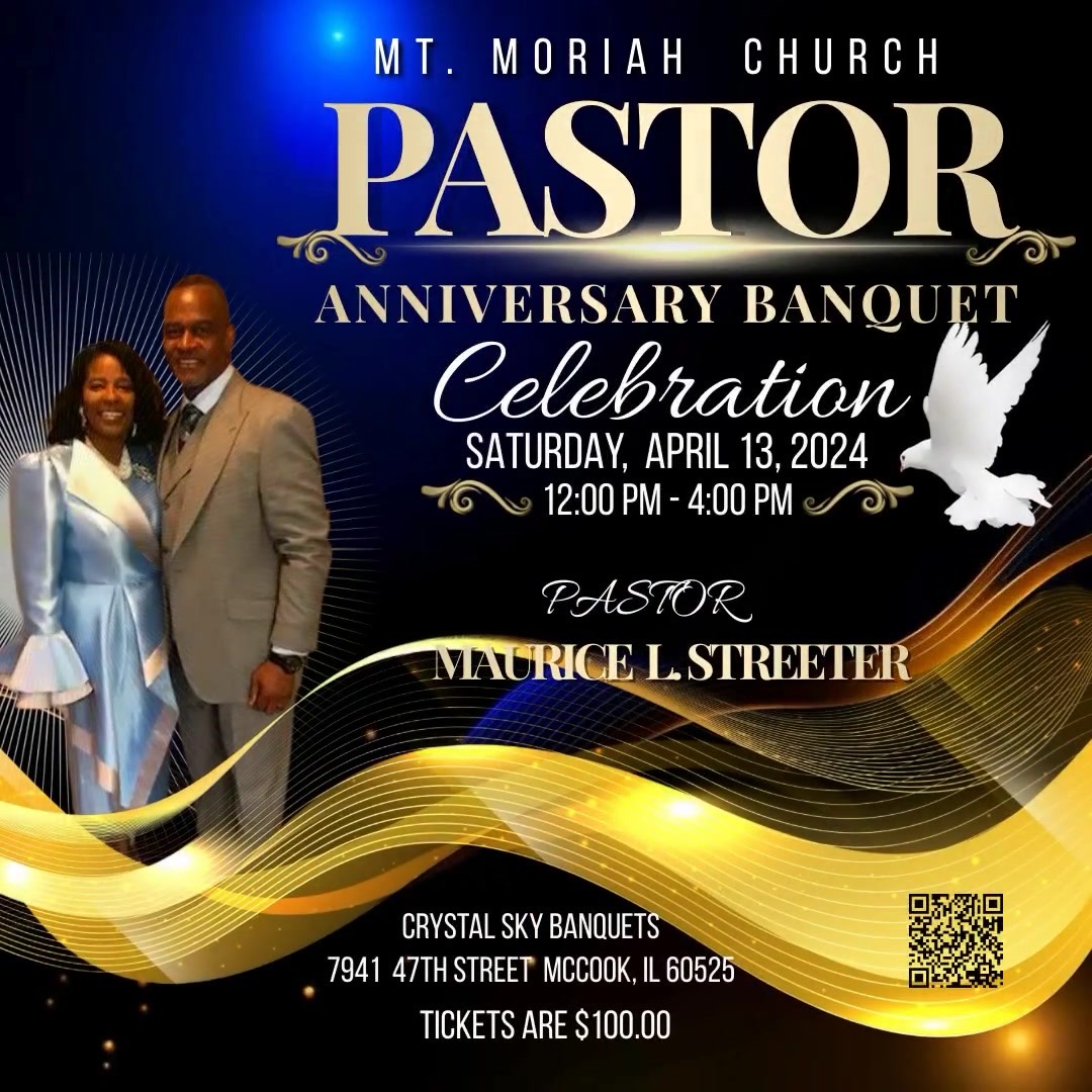 Pastor and Lady Streeter of Mt. Moriah Baptist Church in Forest Park, Illinois